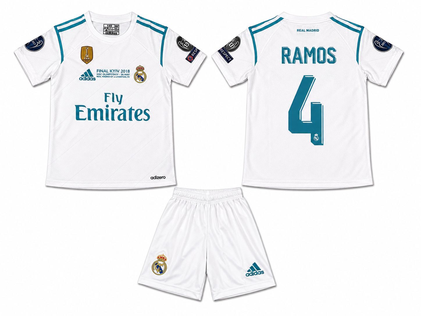 Real Madrid Ramos nr4 — 2018 CL Final Prednja i stražnja strana