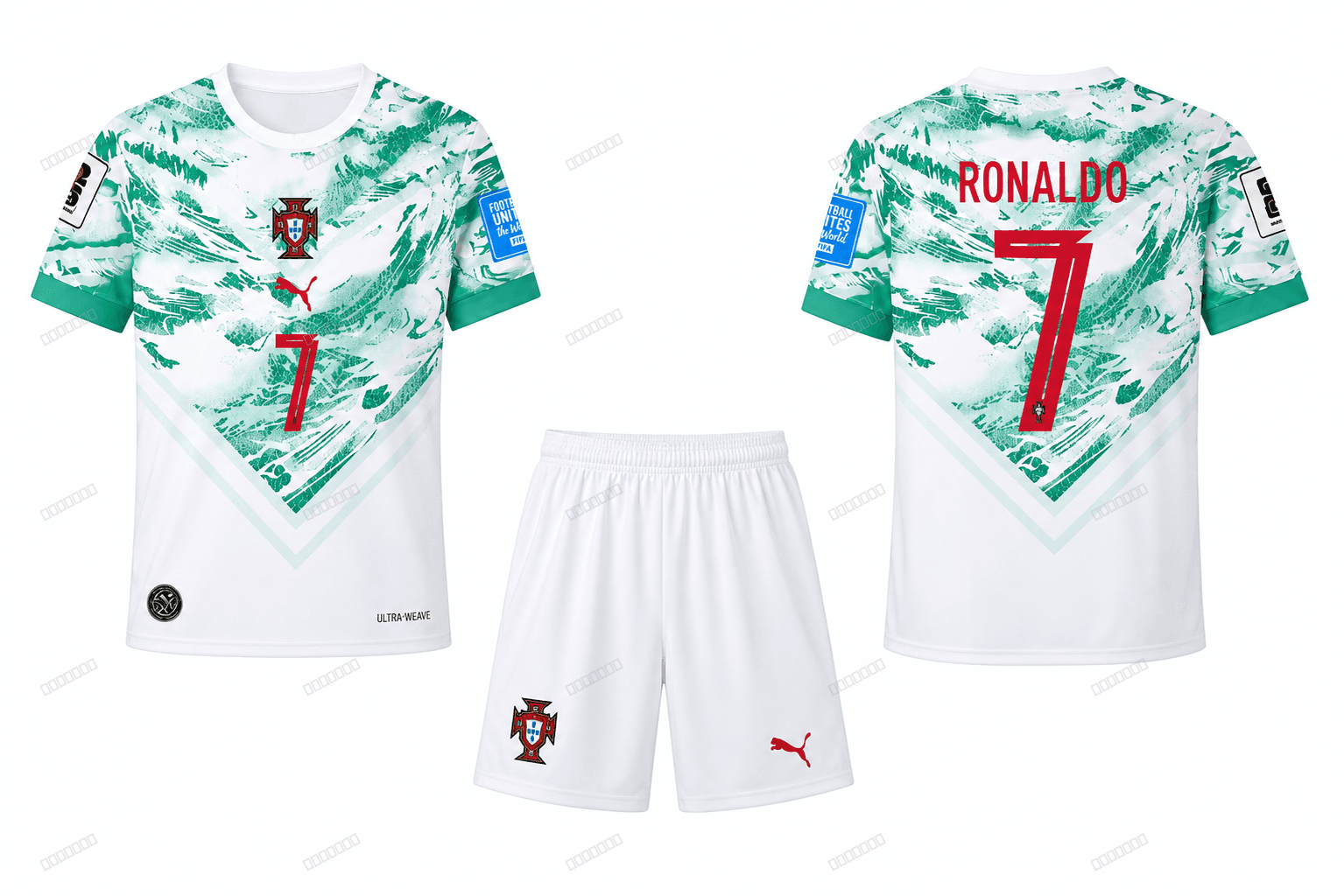 Portugal Ronaldo nr7 — bijelo-zeleni gostujući Portugal Ronaldo nr7 — bijelo-zeleni gostujući