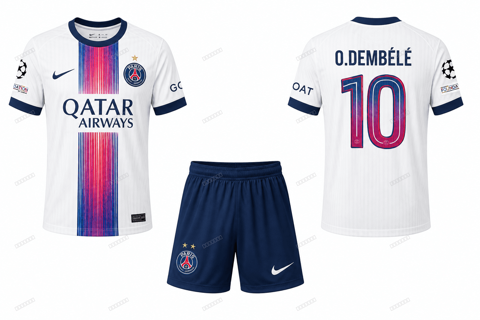 Paris Saint-Germain Dembélé nr10 — bijeli 2025/26 Paris Saint-Germain Dembélé nr10 — bijeli 2025/26