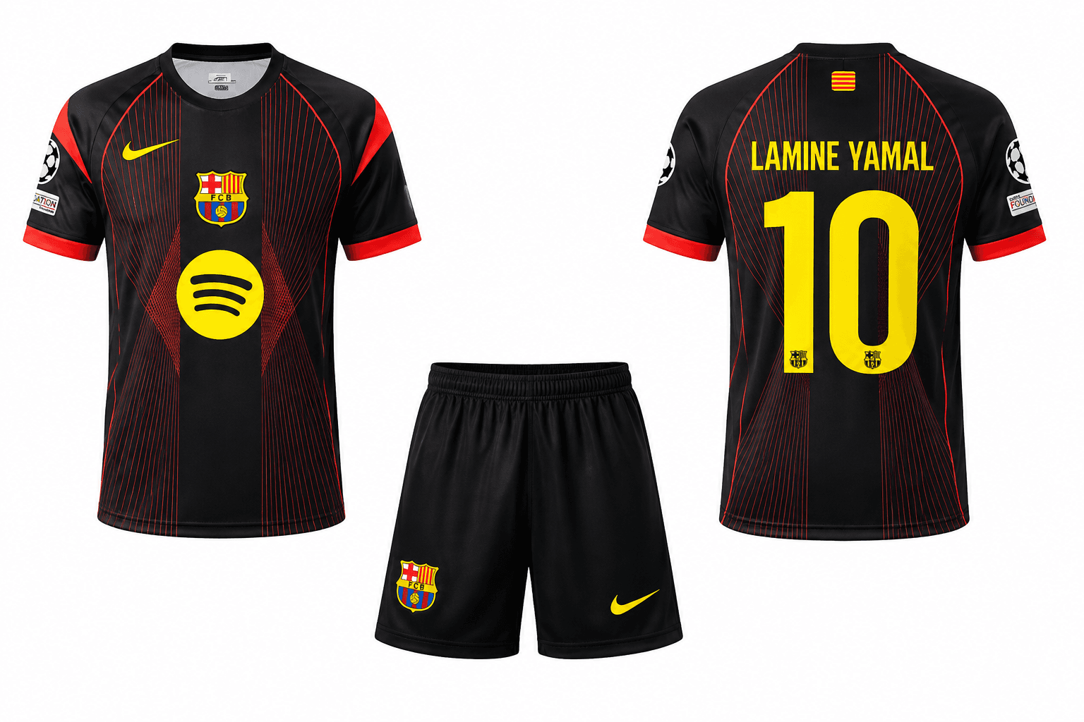 Barcelona Yamal nr10 — crno-crveni Champions League komplet Barcelona Yamal nr10 — crno-crveni Champions League komplet