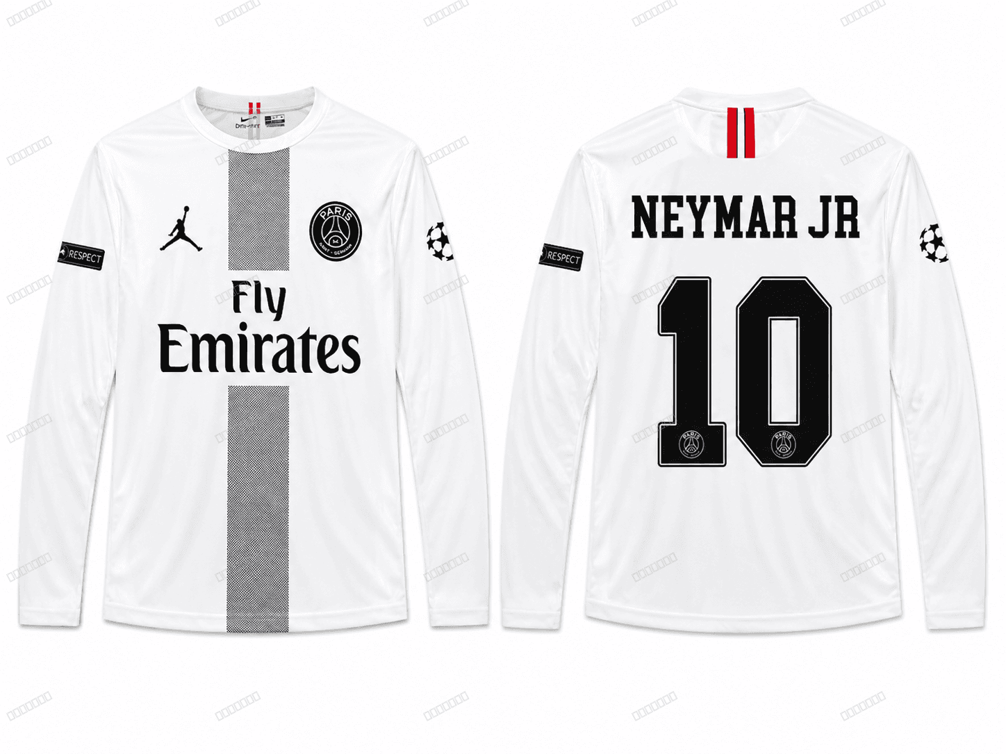 Paris Saint-Germain Neymar Jr nr10 — bijeli Jordan long sleeve Paris Saint-Germain Neymar Jr nr10 — bijeli Jordan long sleeve